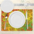 thumbnail image 3 of Ambesonne Rasta Place Mats Set of 4, Jamaican Island Flower, Standard Size, Pale Green Marigold, 3 of 6