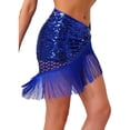 thumbnail image 3 of HULIJA Women's Belly Dance Hip Scarf Glittery Sequin Fringe Triangle Short Skirt Latin Jazz Dance Skirts Blue One Size, 3 of 6