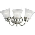 thumbnail image 3 of Fluted Glass Collection Three-Light Brushed Nickel Clear Prismatic Glass Traditional Bath Vanity Light, 3 of 5