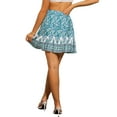 thumbnail image 3 of Faldas florales INSPIRE CHIC para mujer, plisadas, acampanadas, de línea A, con cintura alta elástica, cortas, mini, estilo bohemio, S, azul, 3 of 6