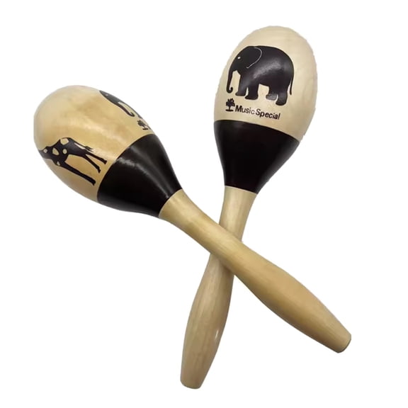 BQBQERT 1 Pair Hardwood Maracas Wood Rattles Percussion Instruments Wood Shaker Wood Maracas For Percussion Enthusiasts