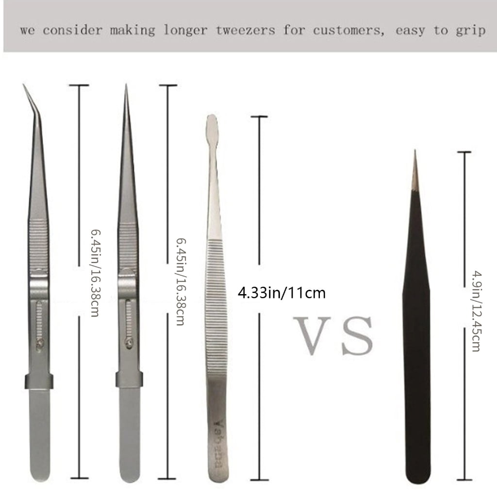 Geemin 5pcs AntiStatic Tweezers Precisions Tweezers Essential Tool for DIY Enthusiasts Fine Tip Not Magnetic Tweezers Tool
