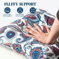 thumbnail image 5 of PYPUMSA Outdoor Waterproof Pillows Set of 2, Outdoor Decorative Feather Down Throw Pillow Embroidery Printed Floral Decor Pillow Inesrts for Sofa Couch Patio Seat , 18x18 Inch, 5 of 5