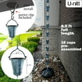 thumbnail image 3 of U-nitt Rain Chains, Roof Gutter Downspout Channel, Rainwater Catcher/Diverter, 8.5 FT, Metal, Black Powder Coated, with Patina Overlay, Farmhouse Bucket, 8146PA, 3 of 9