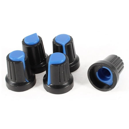 Skirted Amplifier Knobs Unique Bargains 5 x Black 6mm Diameter Shaft Adjustable Turn Amplifier Rotary Skirted Knob ()