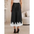 thumbnail image 3 of DARING DIVA Women's A-Line Silk Cocktail Wedding Midi Dress Small Black, 3 of 6