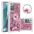 thumbnail image 1 of Funda para Samsung Galaxy Note 20 5G con Brillo Líquido Flotante, Purpurina, Parachoques y Anillo Giratorio Soporte, 1 of 5