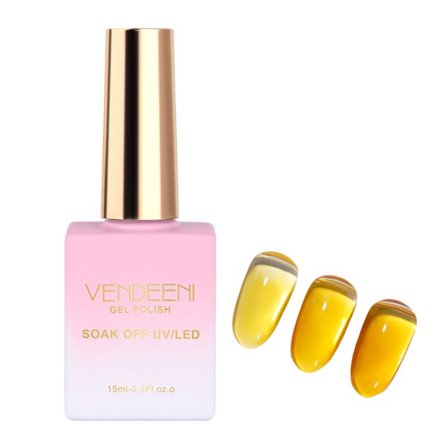 Flmtop Vernis à Ongles 15 ml Sécuritaire Semi-Permanent Léger Gelée Transparent Vernis UV Salon de Manucure