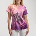 thumbnail image 6 of felwors Print Scrubs for Women Nurse Vet Pediatric with Design Fit Plus Size Scrub Tops 2026 Spring Summer Scrub Shirts (Hot Pink, XL), 6 of 7