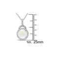 thumbnail image 2 of 2.16 Carat (Ctw) Opal and White Topaz Halo Pendant Necklace in Sterling Silver with Chain for Women, 2 of 6