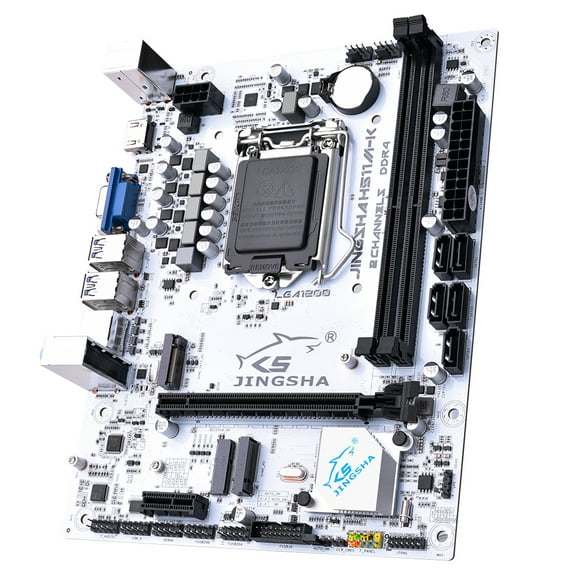 JINGSHA H511M-K Desktop Motherboard with Intel LGA1200 Socket for 10th/11th Gen CPUs, Intel H470 Chipset, 2×DDR4 Dual Channel (Up to 64GB), 5×SATA 3.0, 2×M.2 NVMe/NGFF Slots, 1000Mbps Ethernet,