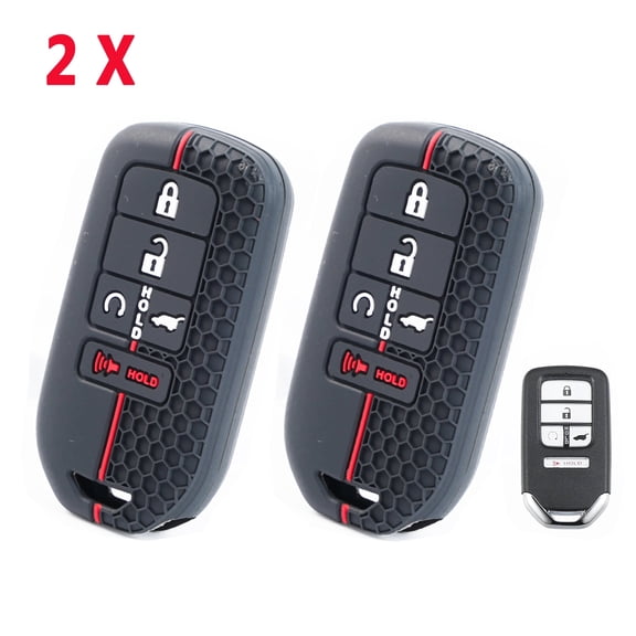 DON'T TOUCH MY KEY 2Pcs 5 Button Silicone Key Case Cover Holder for Honda Accord Civic Passport Crown