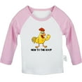 thumbnail image 2 of iDzn New to the Coop Chicken Funny T shirt For Baby, Newborn Babies T-shirts, Infant Tops, 0-24M Kids Graphic Tees Clothing (Long Pink Raglan T-shirt, 12-18 Months), 2 of 5