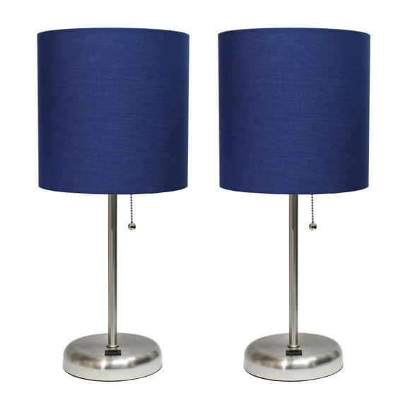 LimeLights Lampe bâton avec port de chargement USB et ensemble de 2 abat-jour en tissu