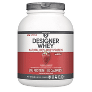 Designer Protein 100% Whey Protein Powder, Summer Strawberry, 20g Protein, 4 Lb