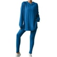 thumbnail image 2 of tarylea 2 Piece Lounge Sets for Women Ribbed Knitted Long Sleeve Hoodies Slim Fitted Leggings Casual Fall Comfy Outfits, 2 of 8
