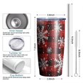 thumbnail image 6 of 20oz Tumblers Red and Black Christmas Snowflake Pattern Stainless Steel Vacuum Insulated Double Wall Travel Tumbler Cups Mug with Lid and Straw,Cleaning Brush for Cold & Hot Drinks, 6 of 7