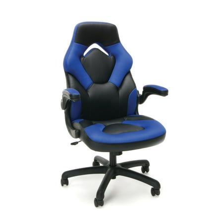 Racing Style Bonded Leather Gaming Chair Blue - OFM