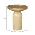 thumbnail image 4 of Cendre Side Table Gold & Beige End Table, Modern Style, Electroplated Iron round shape tabletop, Iron, Indoor Living, 4 of 9