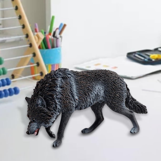 Modelo de animal salvaj de simulación, lobo de fantasía de nieve, juguete para niños, decoración de regalo, criatura mágica, modelo de figura de lobo de hielo