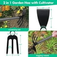 thumbnail image 2 of Hoe Garden Tool,45 Inch Long Garden Hoe and Cultivator, Garden Hand Tiller with Long Handle,Heavy Duty Garden Tools Hoe Cultivator for Gardening,Weeding, Tilling,Lossening Soil,Planting, 2 of 5
