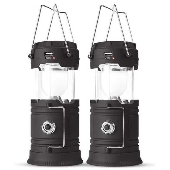 Solar Powered Camping Lantern, Flashlights Charging for Phone, USB Rechargeable LED Camping Lantern, Collapsible & Portable for Emergency, Hurricanes