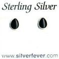 thumbnail image 2 of Sterling Silver Teardrop Post Earrings Genuine Onyx Spiritual Inspiration, 2 of 2