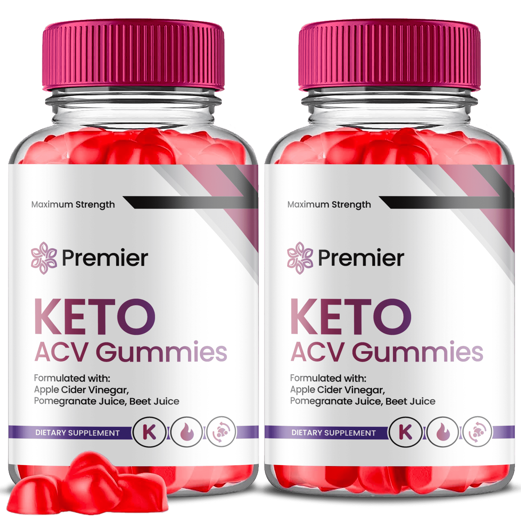 (2 Pack) Premier Keto ACV Gummies - Apple Cider Vinegar Supplement for Weight Loss - Energy & Focus Boosting Dietary Supplements for Weight Management & Metabolism - Fat Burn - 120 Gummies