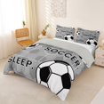 thumbnail image 2 of Erosebridal Football Sport Court Duvet Cover Set,Gray Black Bedding Full For Kids Boys,Reversible Light Gray 3-Piece,No Comforter, 2 of 6