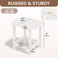 thumbnail image 7 of LOYALICE HDPE Indoor & Outdoor Side Table – Weatherproof, Multi-Use End Table with Curved Edge for Patio, Bedroom & Living Room, White, 7 of 7