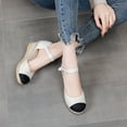 thumbnail image 6 of Nrmvnmi Womens Espadrilles Wedge Sandals Platform Closed Toe Ankle Buckle Strap Lace Up Summer Shoes White Mothers Day Gifts, 6 of 8