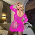 thumbnail image 3 of Helii Womens Sheer Fishnet Dress Mesh Exotic Mini Dress Striped Hollow Out Bodycon Mini Dress Three Quarter Sleeve Clubwear Party Dress Short Stretchy See Through Dress 6 Color Pack, 3 of 4