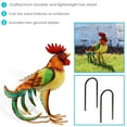 thumbnail image 3 of Sunnydaze 16" Romeo the Rooster Iron Outdoor Statue, 3 of 8