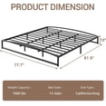 thumbnail image 2 of Profile Metal Bed Frame with Arch Headboard & Footboard, Heavy Duty Platform Base, Noise-Free, No Box Spring Needed, Easy Assembly, King, Black-10 inch, 2 of 7