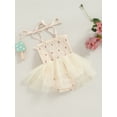 thumbnail image 2 of Suealasg Baby Girls Romper Dress 3 6 12 18 Months Infant Sleeveless Tie-up Butterfly Print Pleated Tulle Bodysuit Newborn Summer Clothes, 2 of 6