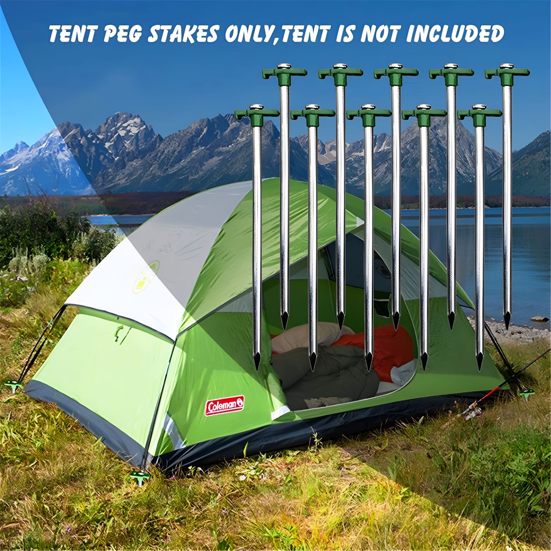 ZHZFKQ 2026 New Ground Nails, Stakes Non-Tent 10Pcs Galvanized Duty Camping Heavy Family Tent Up Patio & Garden Accessories
