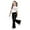 Black, variant on Stylish Girls Casual Playwear Set Flared Pants and Short Sleeve Top Comfortable Coordinated Two Piece Outfit for Everyday Wear