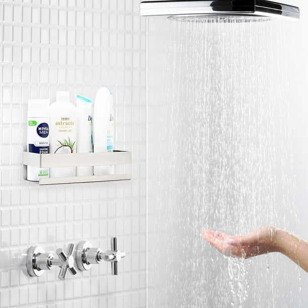 Tatum88 Etagère salle de bain pour shampoing et gel douche Rangement douche  chromé Etagère douche sans perçage Support douche avec ventouse Porte savon  douche argent 