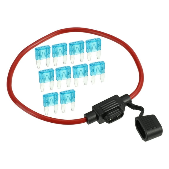 Unique Bargains 1 Set 15A Mini Blade Stye Fuse 12 AWG Fuse Holder 12 Gauge Fuse Holder Blade Style Inline Fuse Holder