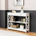 thumbnail image 4 of YYAo Console Table, Entryway Table, Console Sofa Table, Display Shelf,Console Table 3-Tier with Drawer and Storage Shelves-White, 4 of 10