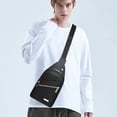 thumbnail image 6 of LEFXSMR Sling Bag for Women & Man, Multi Pocket Storage Bags with Adjustable Strap, Portable Crossbody Bags for Women Men Outdoor Sport, Black, 6 of 7