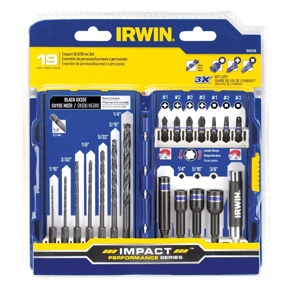 IRWIN 1840316 19Piece Impact Drill/Drive Set