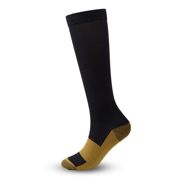 Calcetines de compresión deportivos de color sólido, calcetines elásticos, calcetines de compresión de iones de cobre, calcetines de ciclismo para exteriores