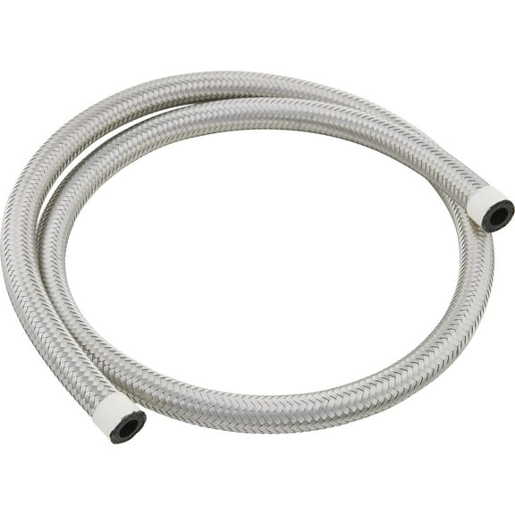 Stainless Steel Braided Hose Line, -6 AN, 6 Ft.