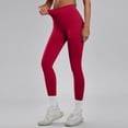 thumbnail image 4 of felwors Women Ribbed Seamless Leggings High Waisted Workout Gym Yoga Pants (Wine, L), 4 of 6