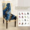 thumbnail image 2 of muroi Blue and Gold Marble Chair Covers for Dining Room Kitchen Set of 4 \u2013 Stretchable, Stylish Dining Chair Slipcovers, Washable, Luxury Modern Home Décor, 2 of 7