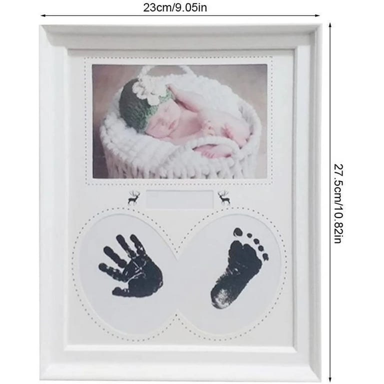 Baby Hand and Footprint Kit, New Born Baby Girls Gift, Registry for Baby,  Gender Reveal Gifts, Baby Footprint Kit, Gifts for New Mom, Newborn Gifts,  Baby Keepsake, White, 11x9.1x0.6 Inch 