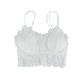 thumbnail image 5 of PULLIMORE Womens Sexy Deep V Backless Lace Bralette Crochet Tank Top Camisole Padded Bra Crop Lingerie Bra Size M-L "White", 5 of 8