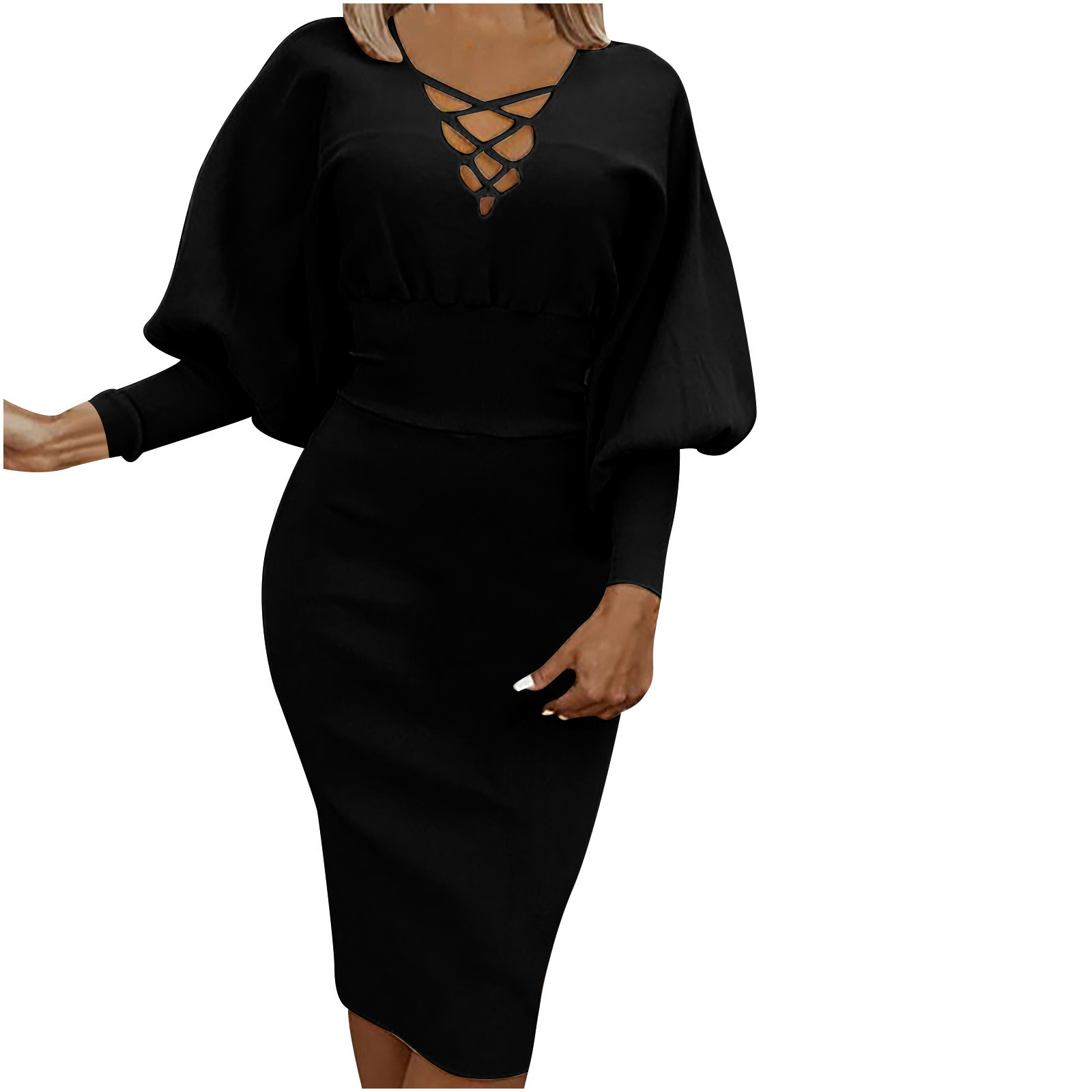 midi black dress for funeral
