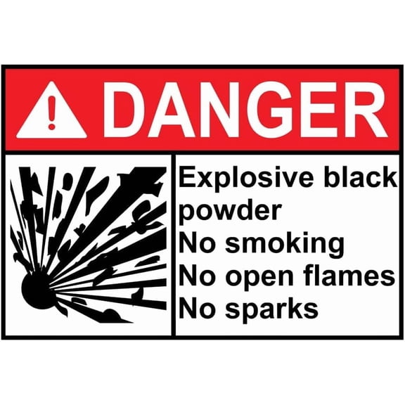 Danger Explosive Black Powder No Smoking Warning Metal Sign Tin Signs Aluminum Sign for Outdoors Use Yard Farm Fence Home Wall Decor 8x12 inch